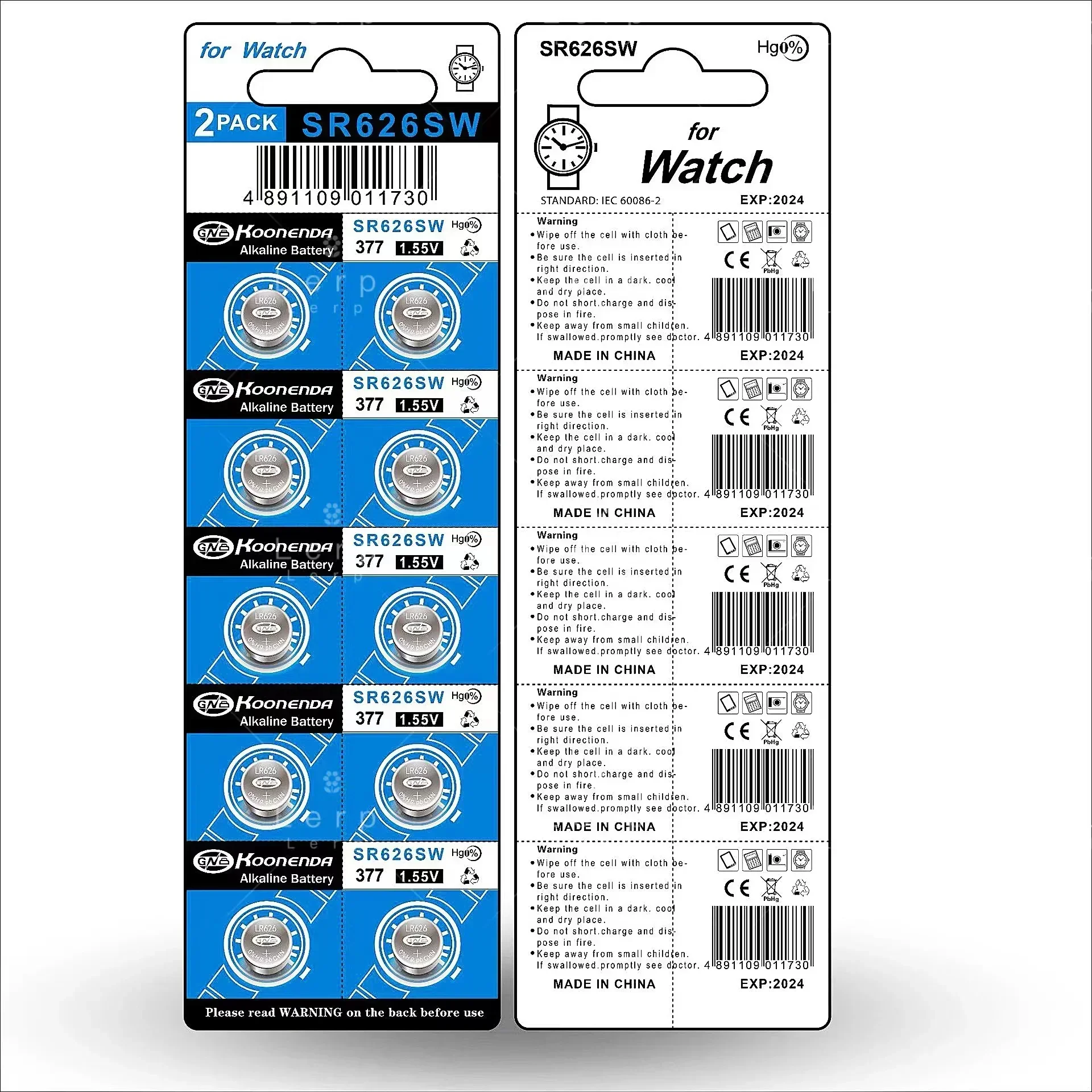 AG4 knoopbatterij 377 horloge LR626/SR626SW/377A horlogeknopbatterij