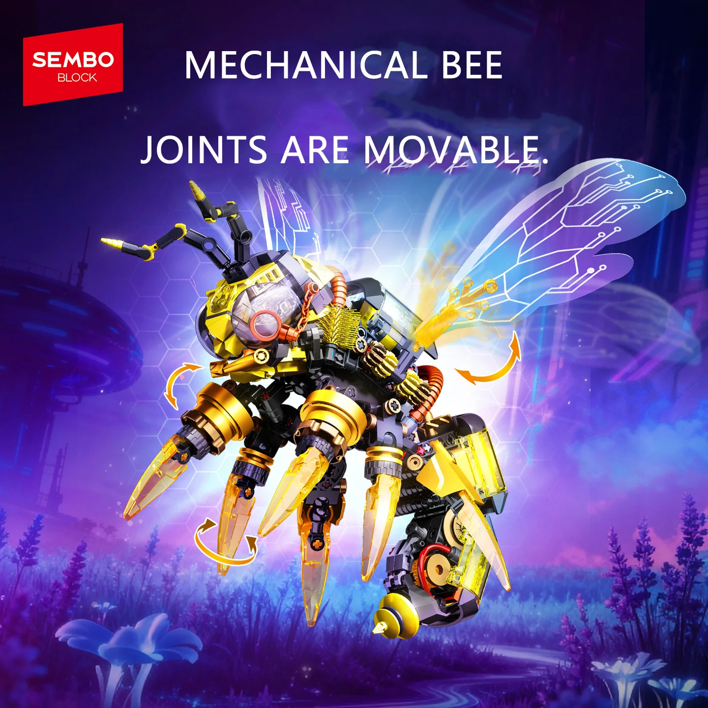 SEMBO BLOCK 637pcs MOC Animal Series Robot Building Blocks Bee Model Mecha Building Bricks Ornament Boys Toy Kids Halloween Gift