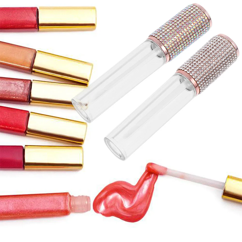 4PCS Gloss Tube Lightweight Portable Waterproof Reusable Empty Wand Plastic DIY Lipstick Refillable Lip Balm Storage