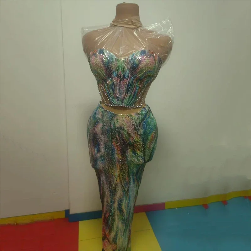 Vestidos de fiesta y Festival, ropa de baile de Jazz con lentejuelas coloridas, traje de noche, Bar, DJ, cantante, ropa para actuación en escenario