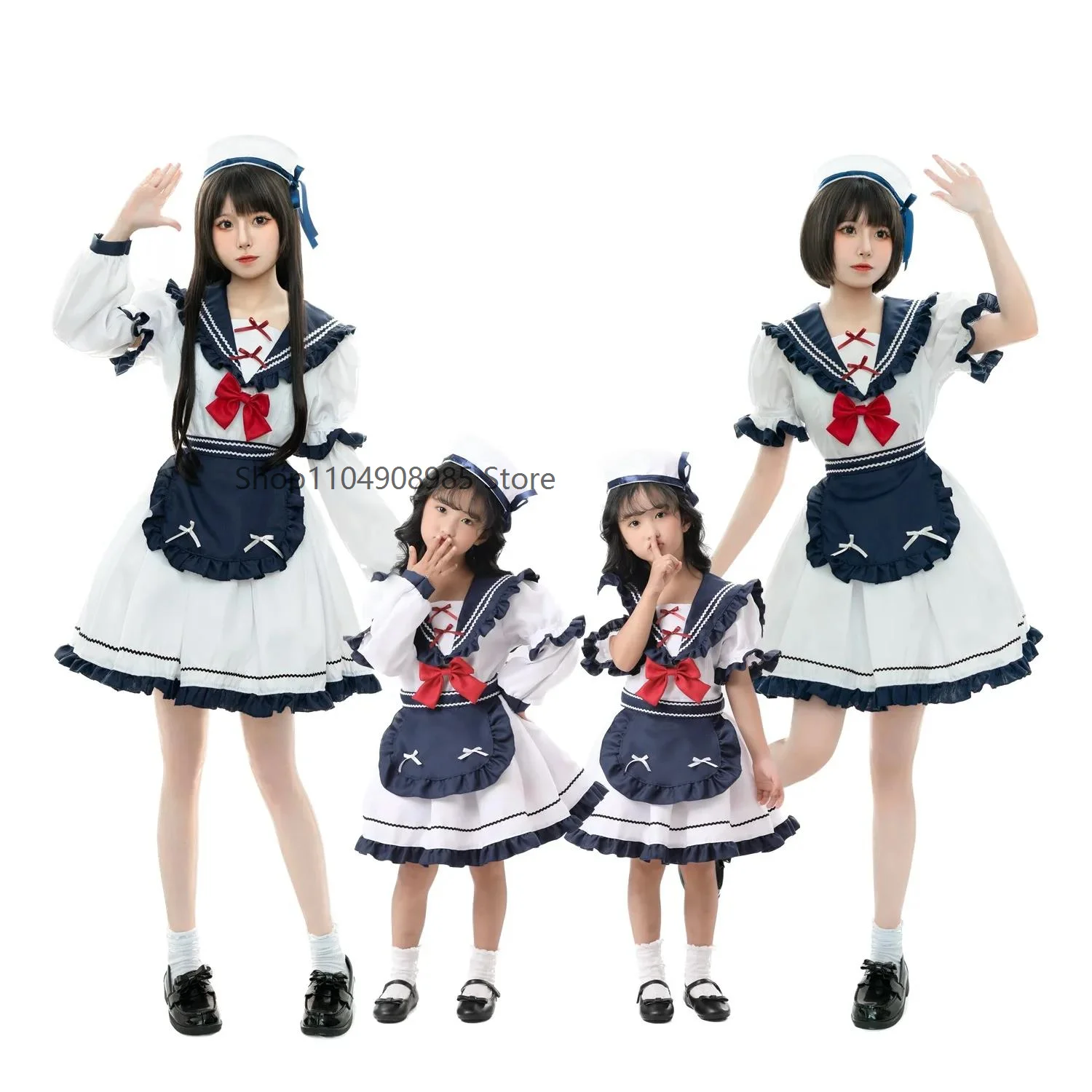 

S-L Women's Maid Costume Anime Inspired Sea Captain Sweet Lolita Clothing Cosplay Uniform Japanese Style Clothing For Girls