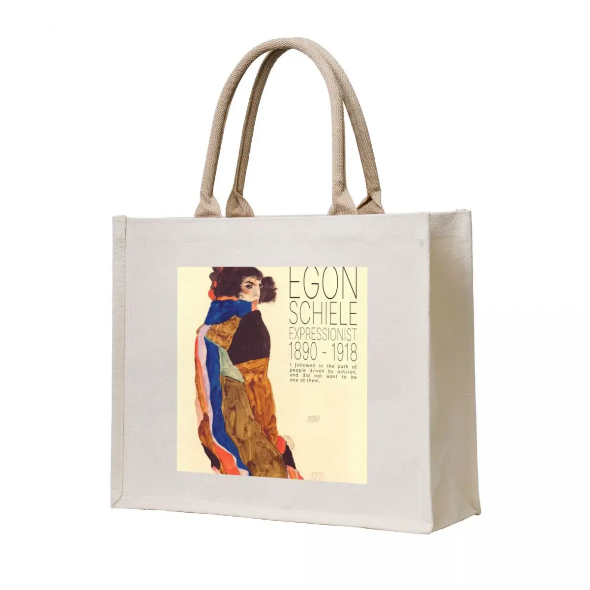 

Egon Schiele Portrait of Moa with Quote by Schiele Tote Bag Women's handbag Lady bag Women's beach bags Shopping bags