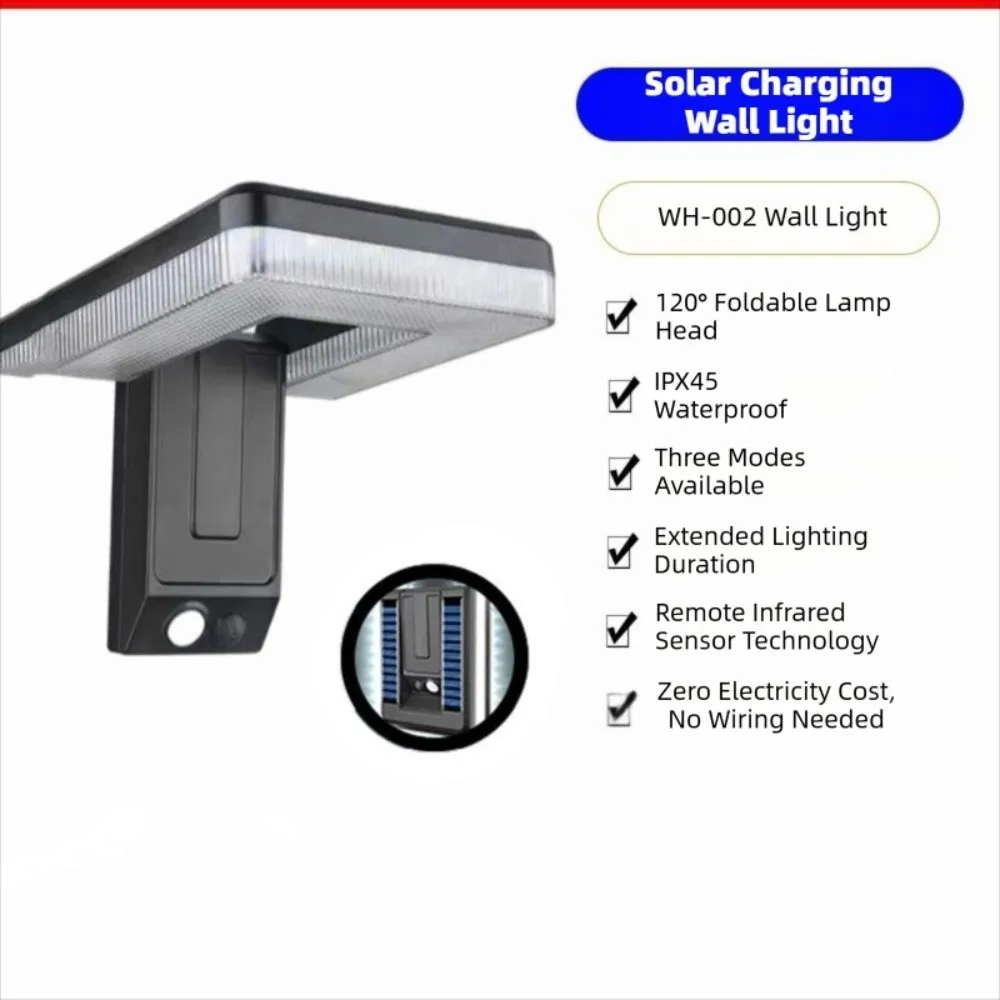Commercial Outdoor Floodlight Wall Light 3 Lighting Modes Waterproof Foldable Solar Light Low Voltage Solar Panel