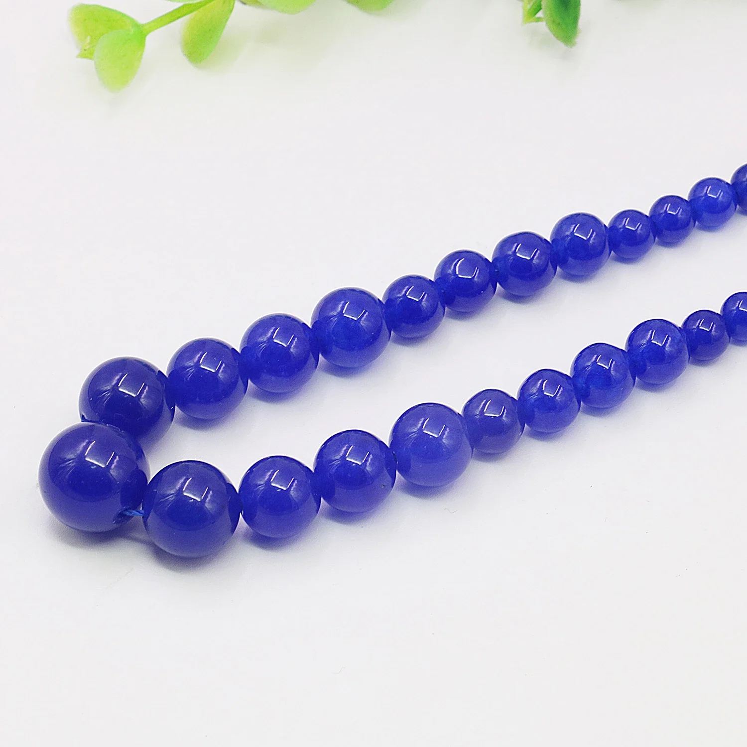 6-14mm Natural Stone Blue Chalcedony,Tower Round Bead Necklace/Earirngs Set Transparent Jewelry,Women\'s Gift,Rotating Button