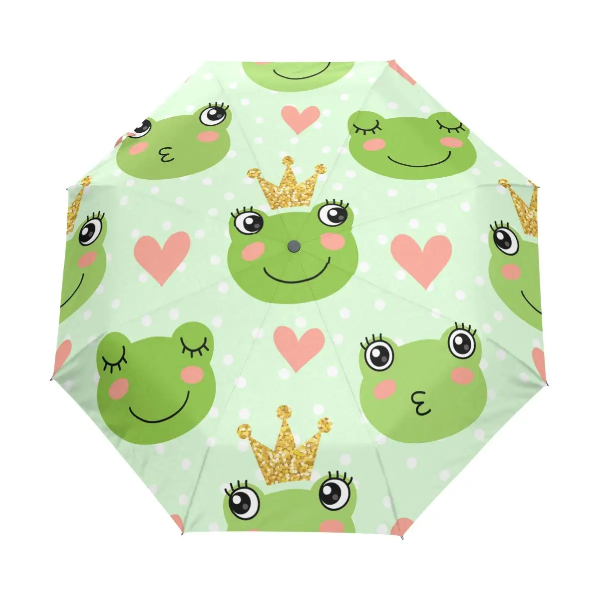 Lovely Tree Frog Folding Rain Sun Umbrella Tropical Animal Travel Umbrellas Compact Lightweight Windproof for Teens Students