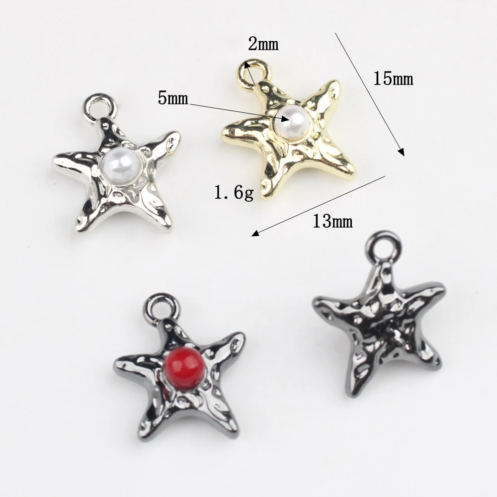 10pcs Fashion Cute Starfish Pendant Jewelry Making Accessories DIY Handmade Earrings Necklace Bracelet Craft Ornament Supplies