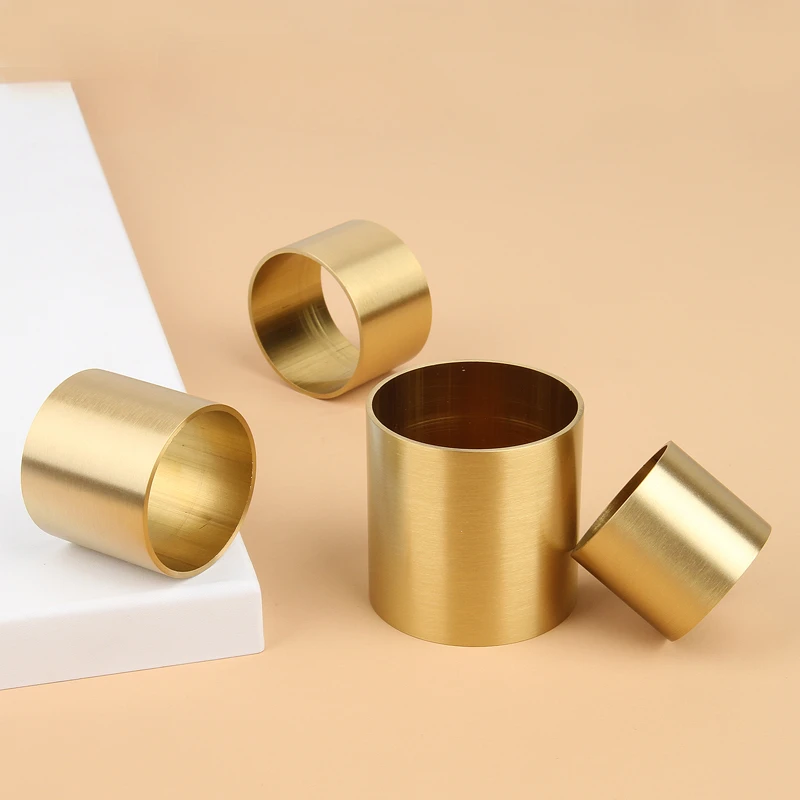 Brass Round Foot Sleeve Light Luxury Simple Furniture Corner Protector Round Pipe Table and Chair Foot Sleeve  Brass Decoration