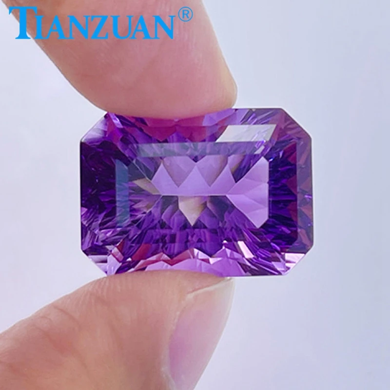 

18.68ct Natural Amethyst Vivid Purple Color Octagonal Shape Brilliant Cut Loose Gem Stone with GRC Certified