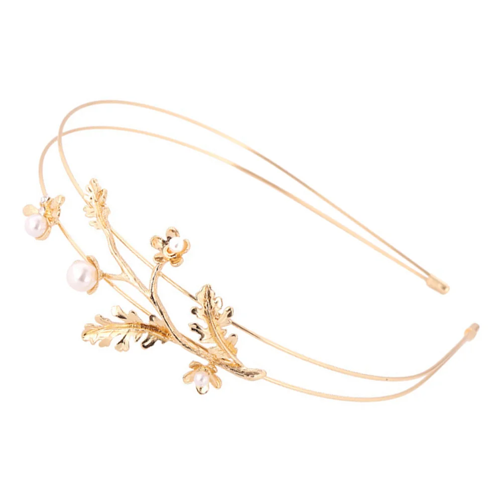 

Wedding Hair Accessories Pearl Headband Design Hairhoop Female Hairband Universal Decorative Women Party Golden