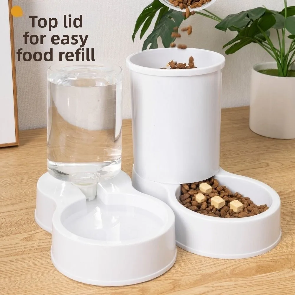 800mL Pet Automatic Feeder Plastic Large Capacity Cat Dog Water Dispenser Feeder Set 4 Colors 2 Styles Pet Integrated Food Bowl