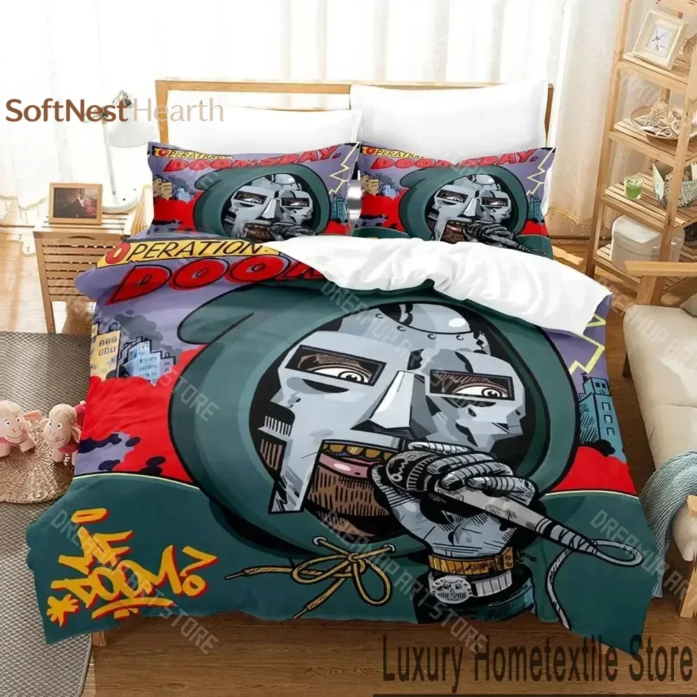 2026 R.I.P MF DOOM Bedding Set Single Twin Full Queen King Size Bed Set Aldult Kid Bedroom Duvetcover Sets 3D Print Bed Sheet Se