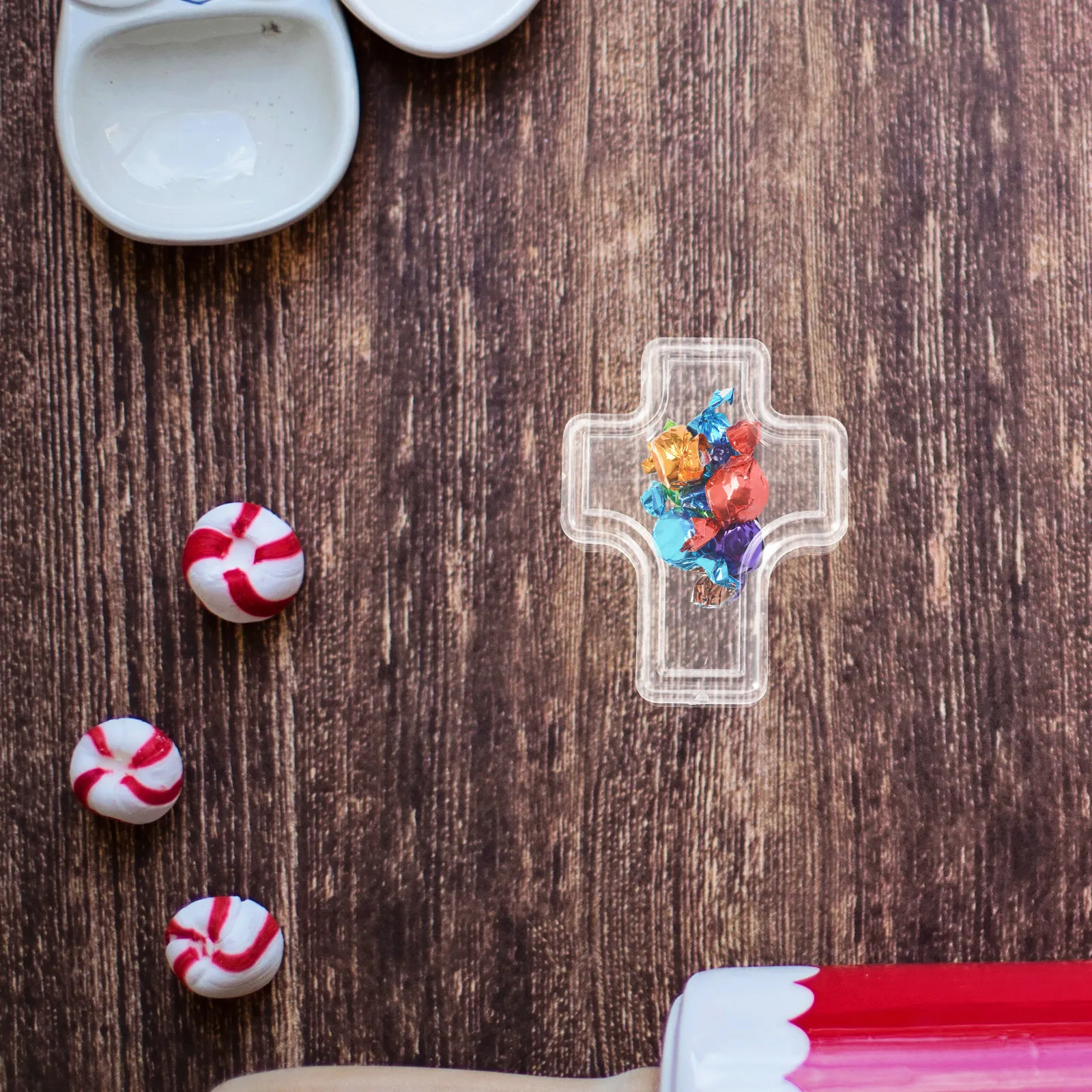 10Pcs Clear Cross Shape Plastic Jewelry Organizer Box High Transparency Lid Design for Necklaces Bracelets Pendants Candy