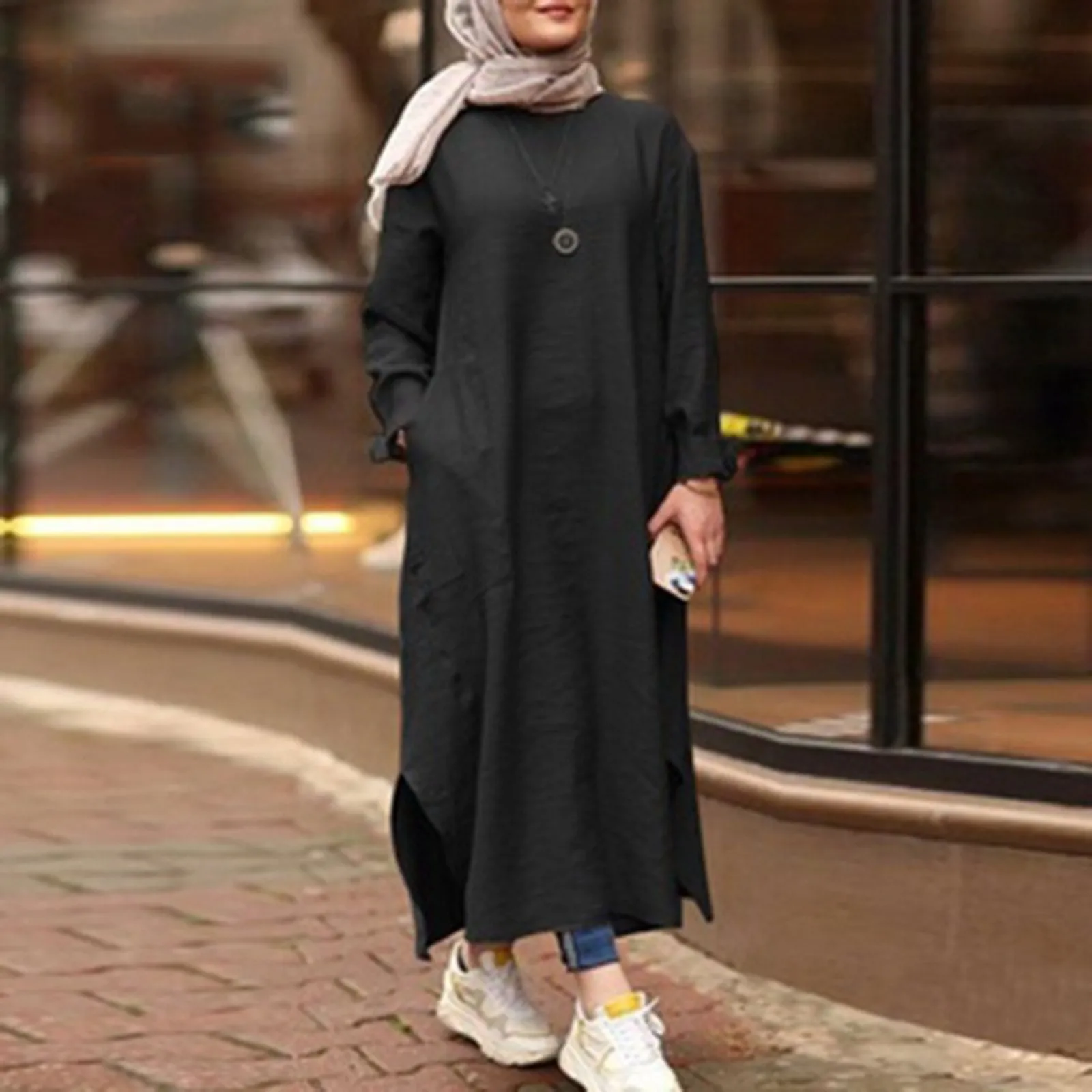 Abaya Muslim Woman Dress Sweet Style Long Sleeves Dubai Turkey Modest Clothing Islam Robe Elegant Dresses Ramadan Eid