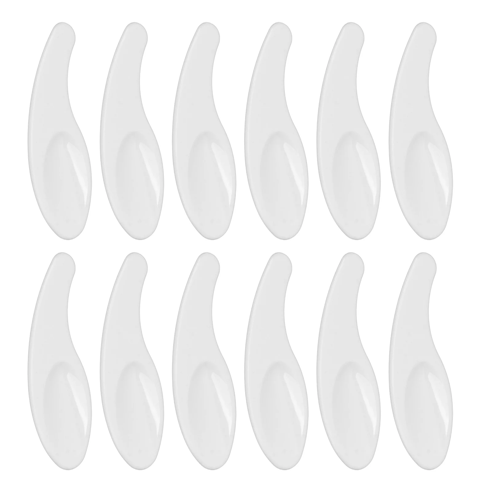 ZK40 50pcs Facial Cream Spatula Curved Shaped Washable Reusable Cosmetic Spoon for Nail Glue