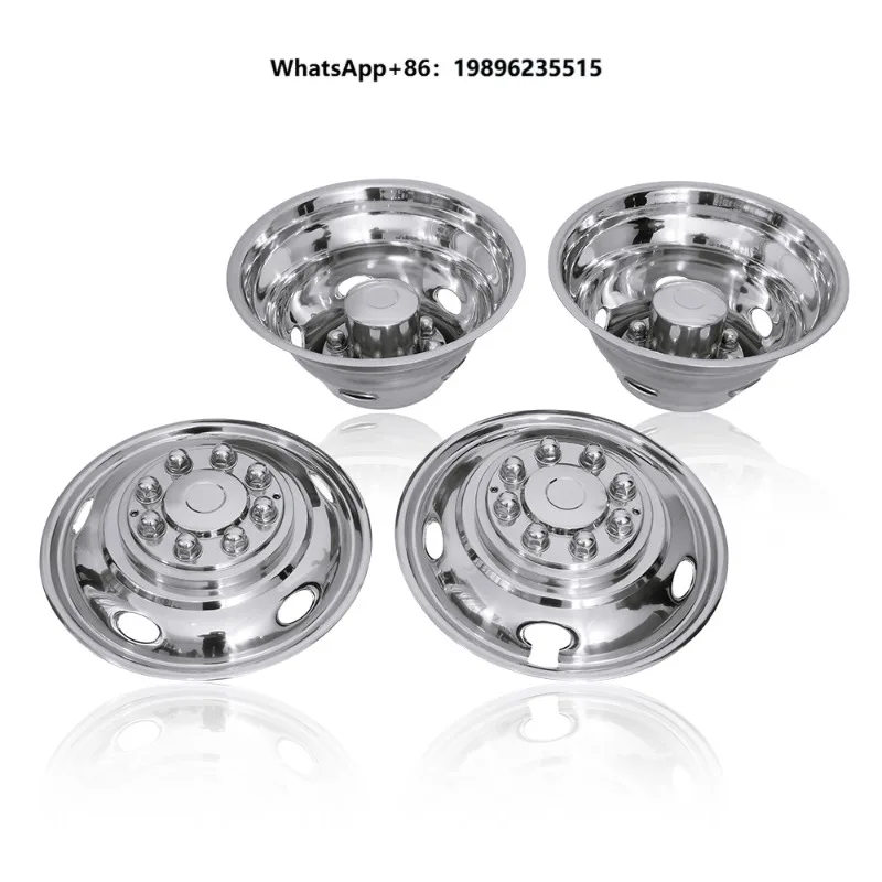 17" Stainless Steel Dually Wheel Simulators Bolt On Wheel Cover with Removable Centre Cap Hubcaps
