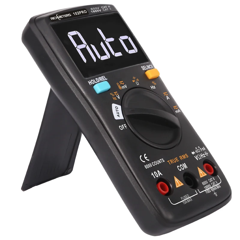 RM102PRO Digital Multimeter True RMS Auto Ranging AC/DC Ammeter Voltmeter Ohm Portable Voltage meter