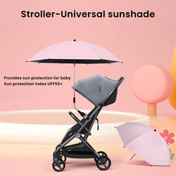 Parasol Universel pour Poussette de Bébé, Protection UV à 360 °, Parapluie Réglable pour les Touristes, Pare-Soleil pour la Pluie ou la Brillance