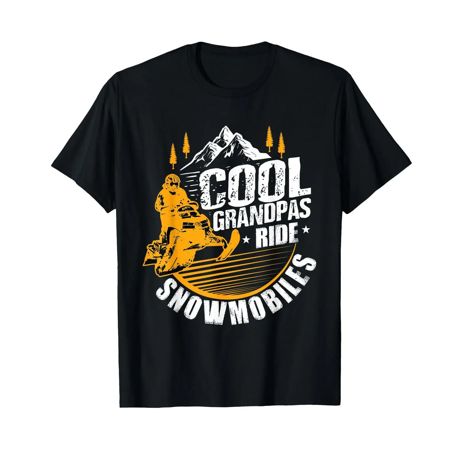 Cool Grandpas Ride Snowmobile Funny T Shirt vintage Washed homme Soft Casual streetwear Unisex designer clothes Slightly