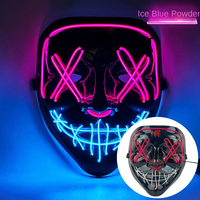 Cold Light Halloween Mask Ghost Dance LED Luminous Black V Mask Masquerade Party Bar Mask Blood Horror Thriller Ghost Face Props