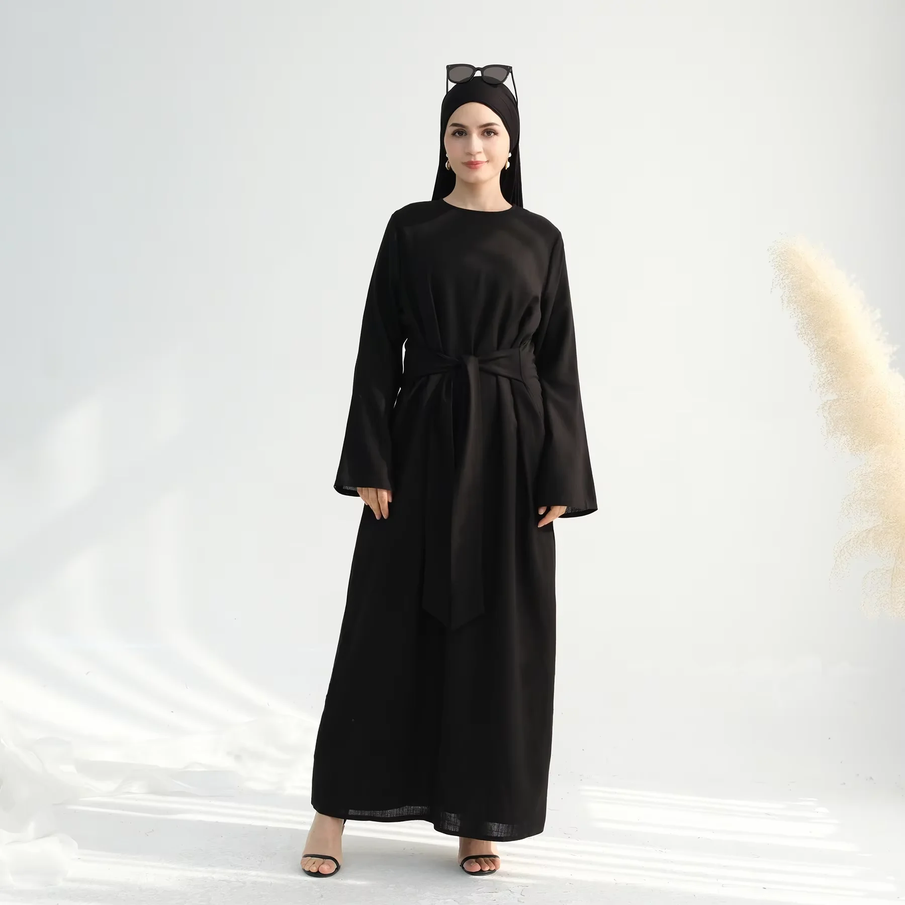 

Eid Ramadan Dubai Abaya Muslim Dress Djellaba Lace Up Kaftan Turkey Robe Women Islam Jalabiya Caftan Marocain Femme Kebaya Gown