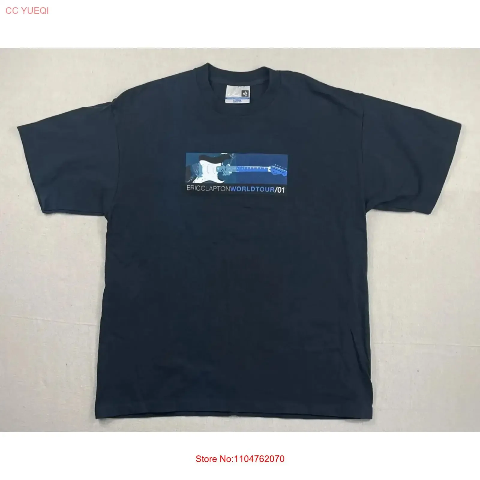 Vtg Eric Clapton T Shirt XL World Tour 2001 Double Sided Cream Dominoes Blues vintage Washed Unisex Versatile Stretched Stylish