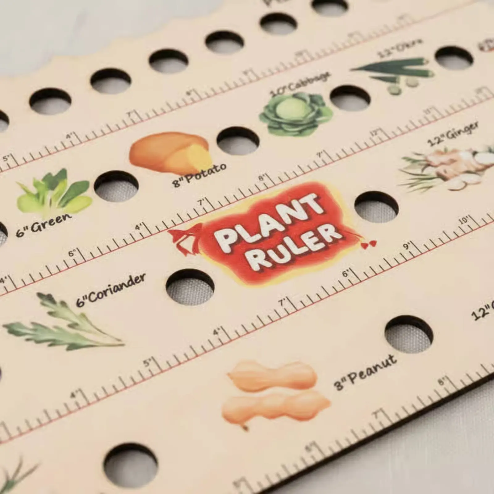 

Wooden Plant Ruler Fully Lumber Made Seed Planting Template Vegetable Spacing Ruler Improves Productivity for Gardeners