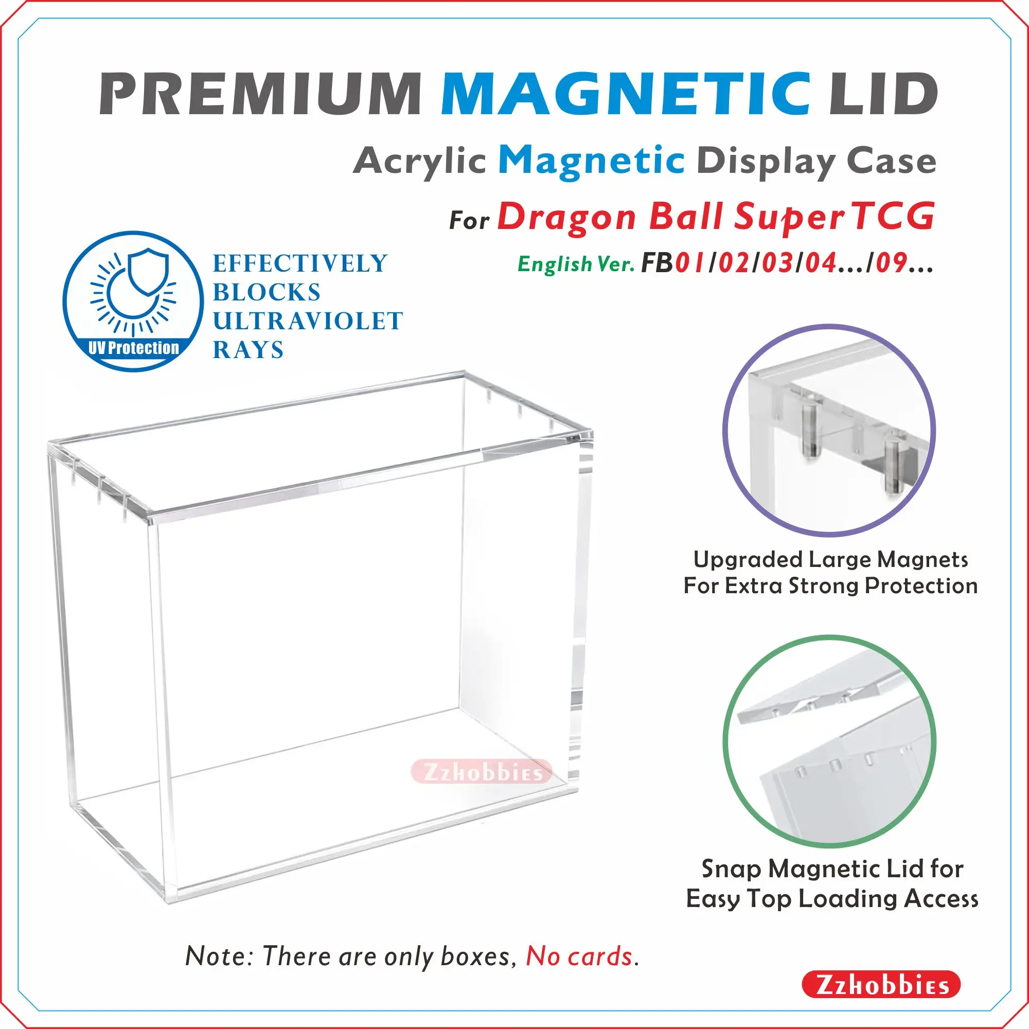 Acrylic Magnetic Case For Dragon Ball Super TCG English Ver. FB01/02/03/04.../09...【5mm Thick】