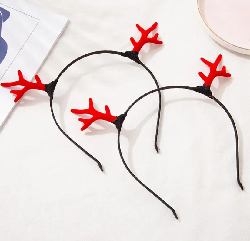 200pcs Reindeer Antlers Headband Cartoon Animal Ear Hair Sticks Christmas Party Fancy Dress Hair Accessories Present red brown