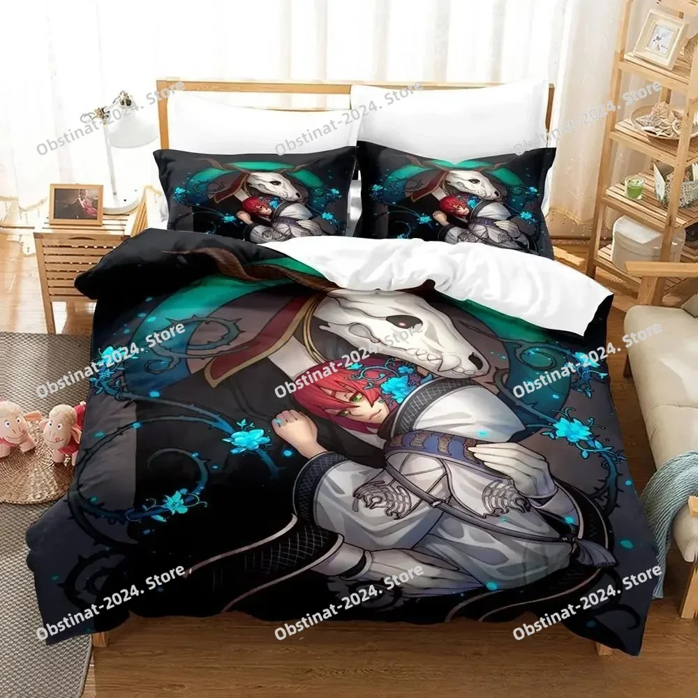 3D Print Anime The Ancient Magus' Bride Bedding Set Printed Duvet Cover Sheet Pillowcase Soft Quilt Cover Full Queen King Size