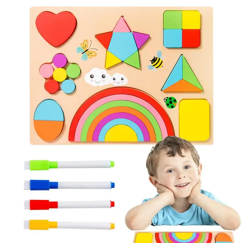 Shape Sorter Montessori Shape Puzzle Toy Montessori Learning STEM Toys For Fine Motor Skills Development Fun Puzzles For Girls