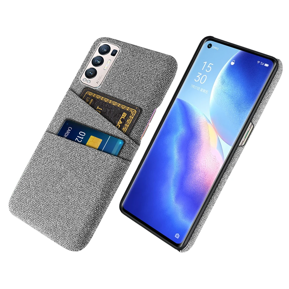 Luxury Fabric Cover for OPPO Find X3 Neo, Dual Card Case, 5G, 6.55 \