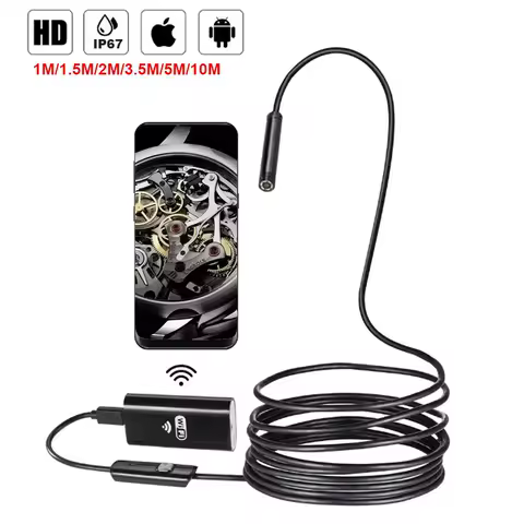 Soft Wire 7/8mm Wifi Endoscope Camera HD 720P/480P Waterproof Flexible USB Inspection Borescope Android PC 1m/2m/5m/10m Cable