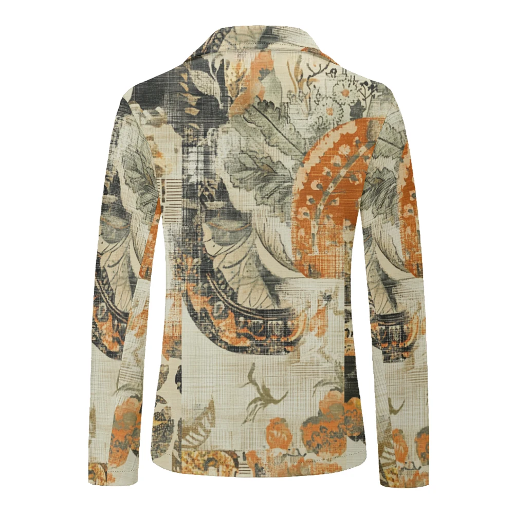 Mens Blazer Age of Sail Vintage Suit Owl Jacket Nordic Romantic Floral Style Trendy Business One Button Slim Fit Coat Up to 9XL