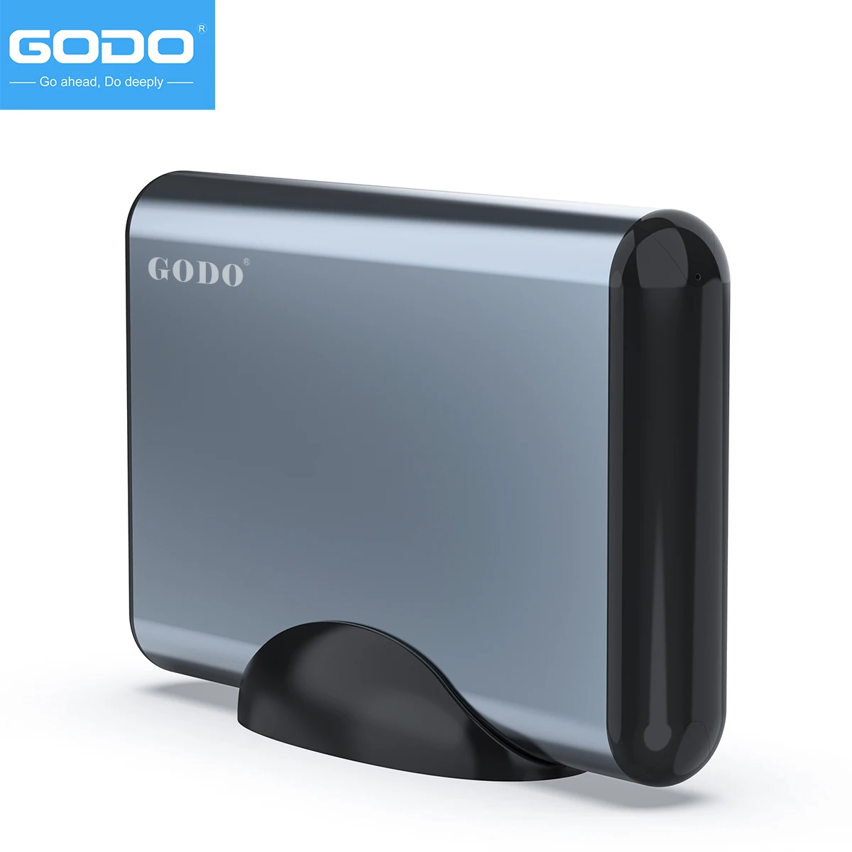 Imagem -02 - Godo Hard Drive Enclosure Reader Docking Station para 3.5 Hdd Ssd Sas para Sata Sas para Usb 3.0 Adaptador 12v 3a