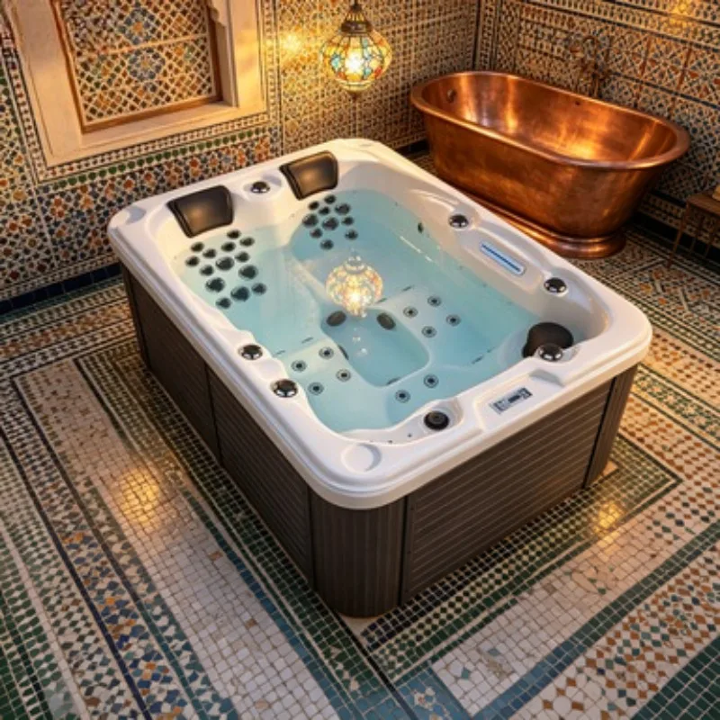 

Jacuzzi Whirlpool Bathtub Hot Tub Spa Massage Bathtub Acrylic Outdoor 7 Person 121 Jets Bluetooth Speaker Ozone Filter