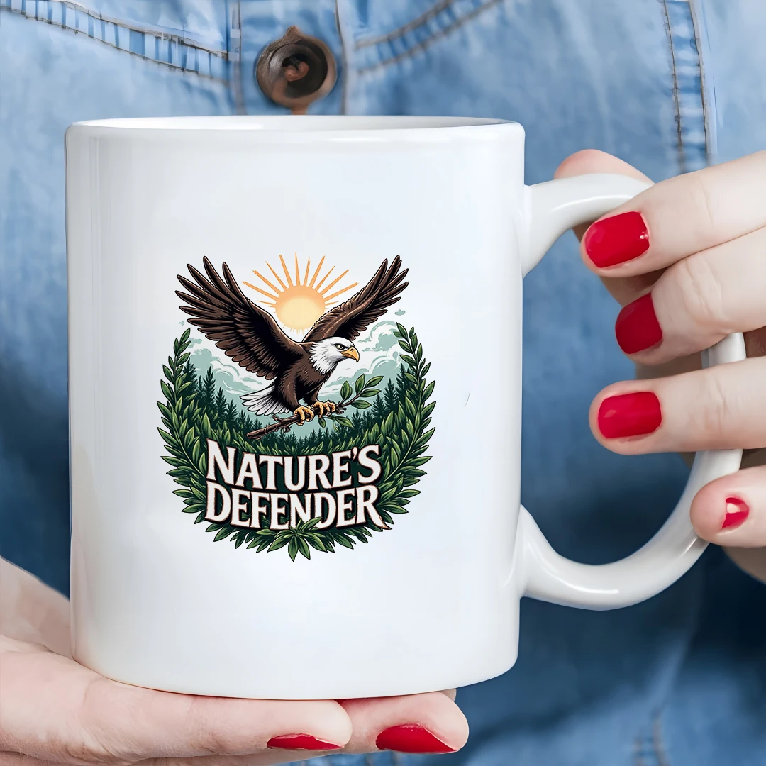 11oz Cup + Nature Guardian Emblem + Eco-friendly Theme Cup + Kids Cold & Hot Drink Cup - Christmas Gift for Family & Office