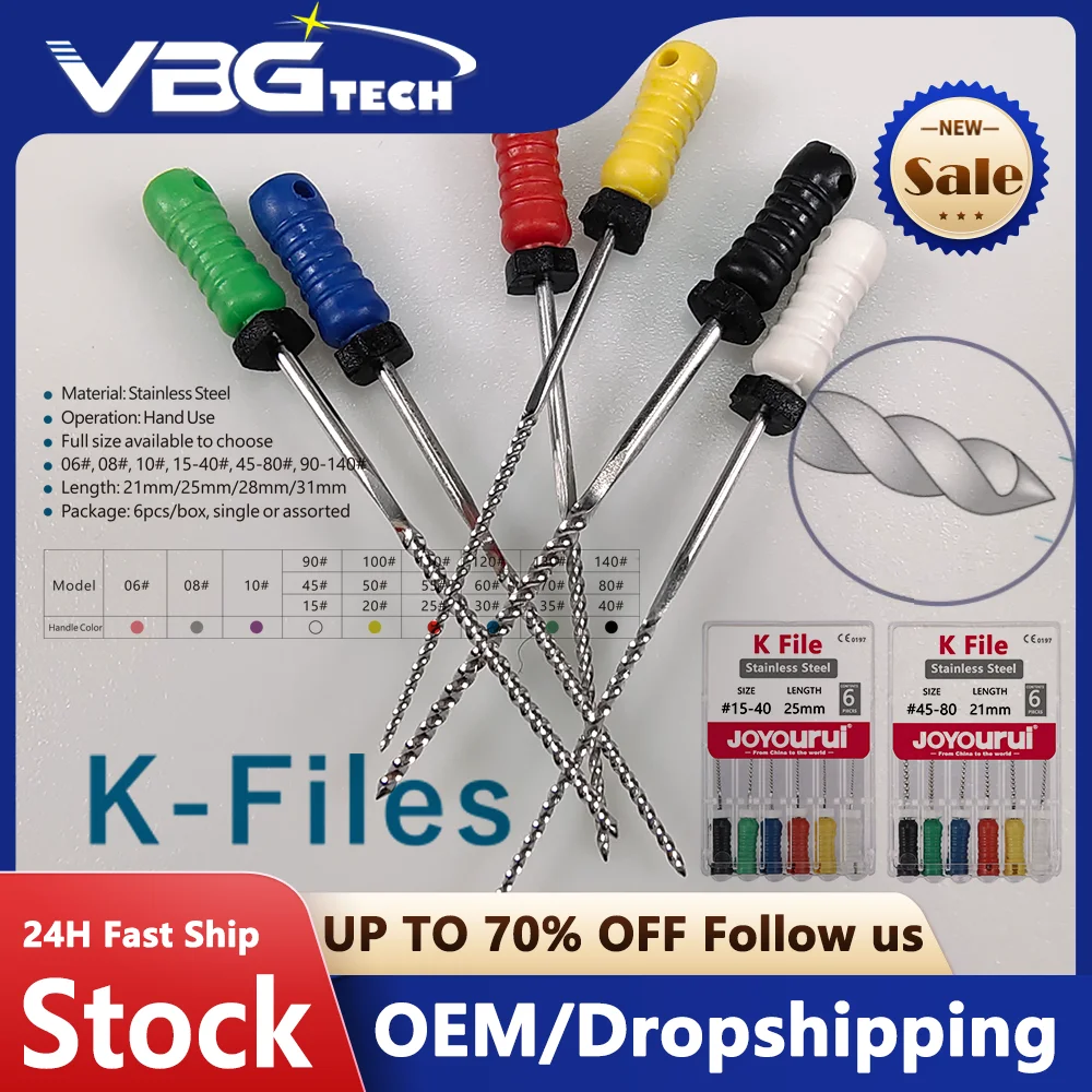 

Dental K File 21/25/31mm 06#08# Root Cannal Endo Stainless Steel Endodontic Instruments Dentist Materials H files Reamers C+ DF