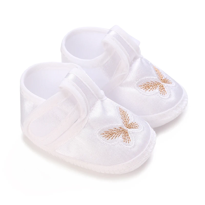 VALEN SINA Newborn Baby's First Baptist Shoe: Newborn Boys and Girls' White Baptist Shoes Soft Sole Walking Shoes