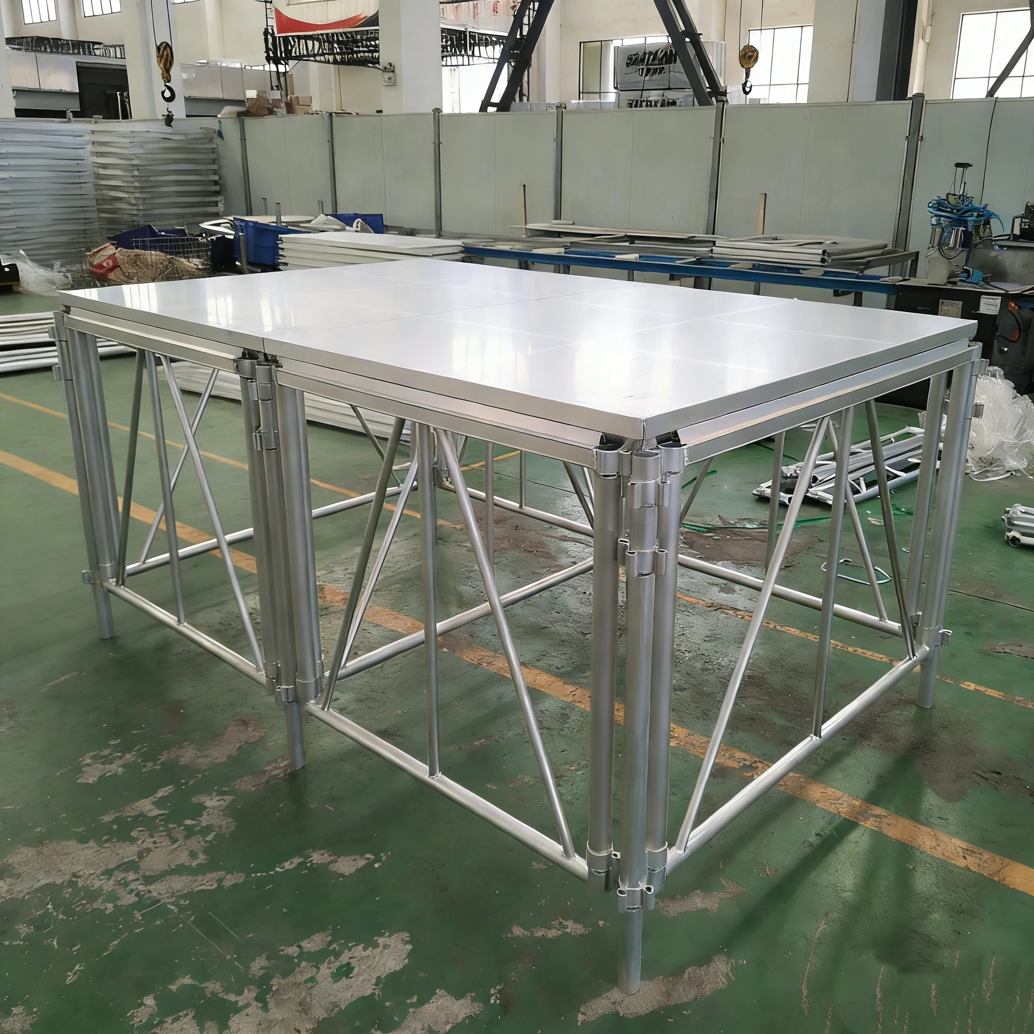 【Durable Using】Foldable Portable Aluminum Alloy Waterproof Modular Heavy Duty Stage Platform 500kg Load Capacity For Outdoor Eve
