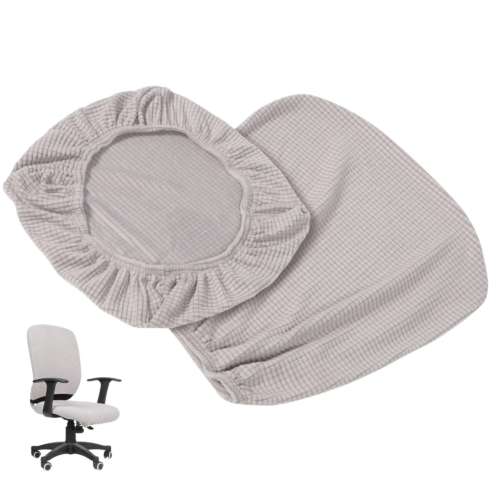 

1 Set Stretch Office Cover Rotating Computer Protector Polyester Removable Elastic Slipcover Seat Backrest Set Office