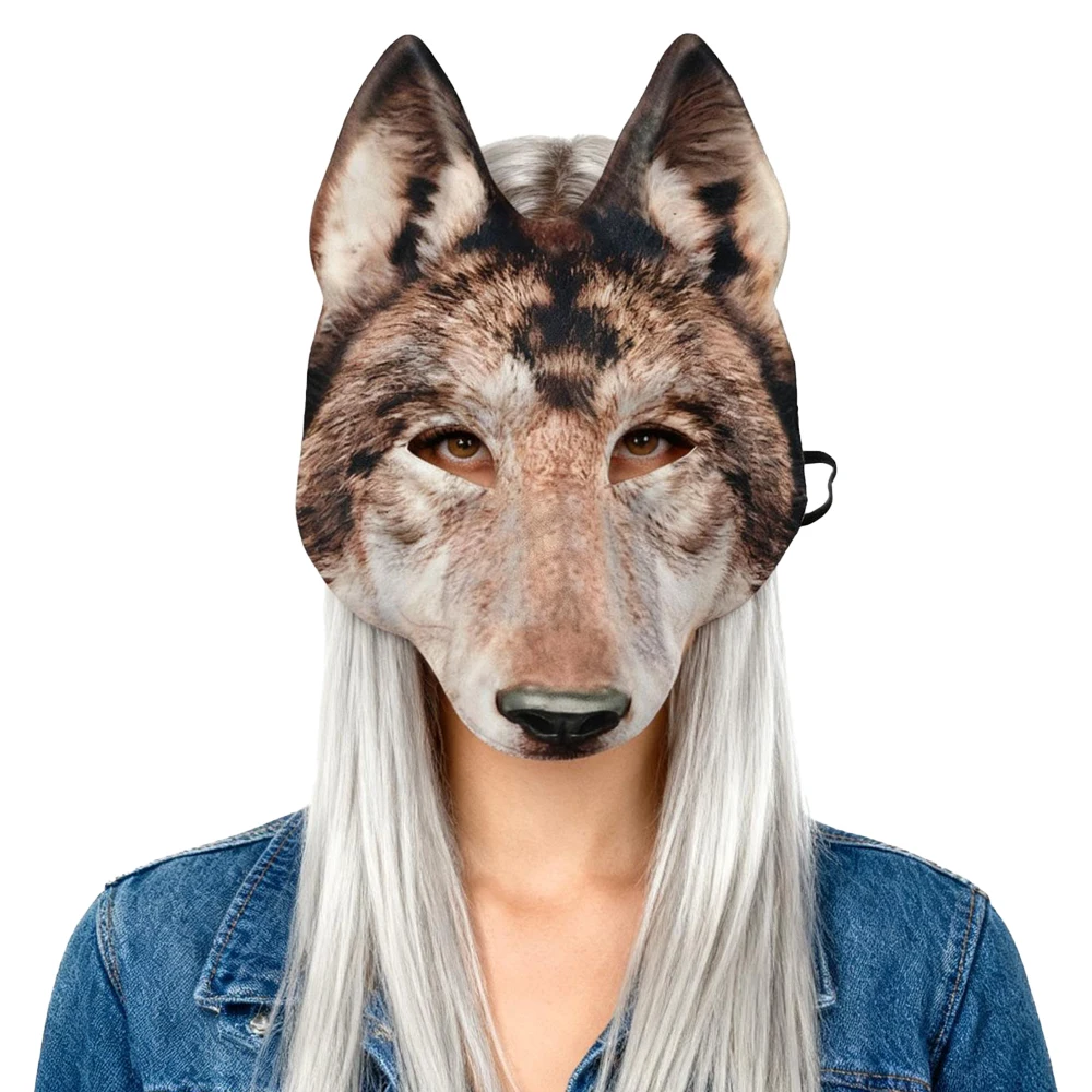 الوحش الذئب نصف قناع الوجه تأثيري الحيوان بالذئب النساء الرجال إيفا أقنعة هالوين كرنفال فستان زي حفلة الدعائم #5