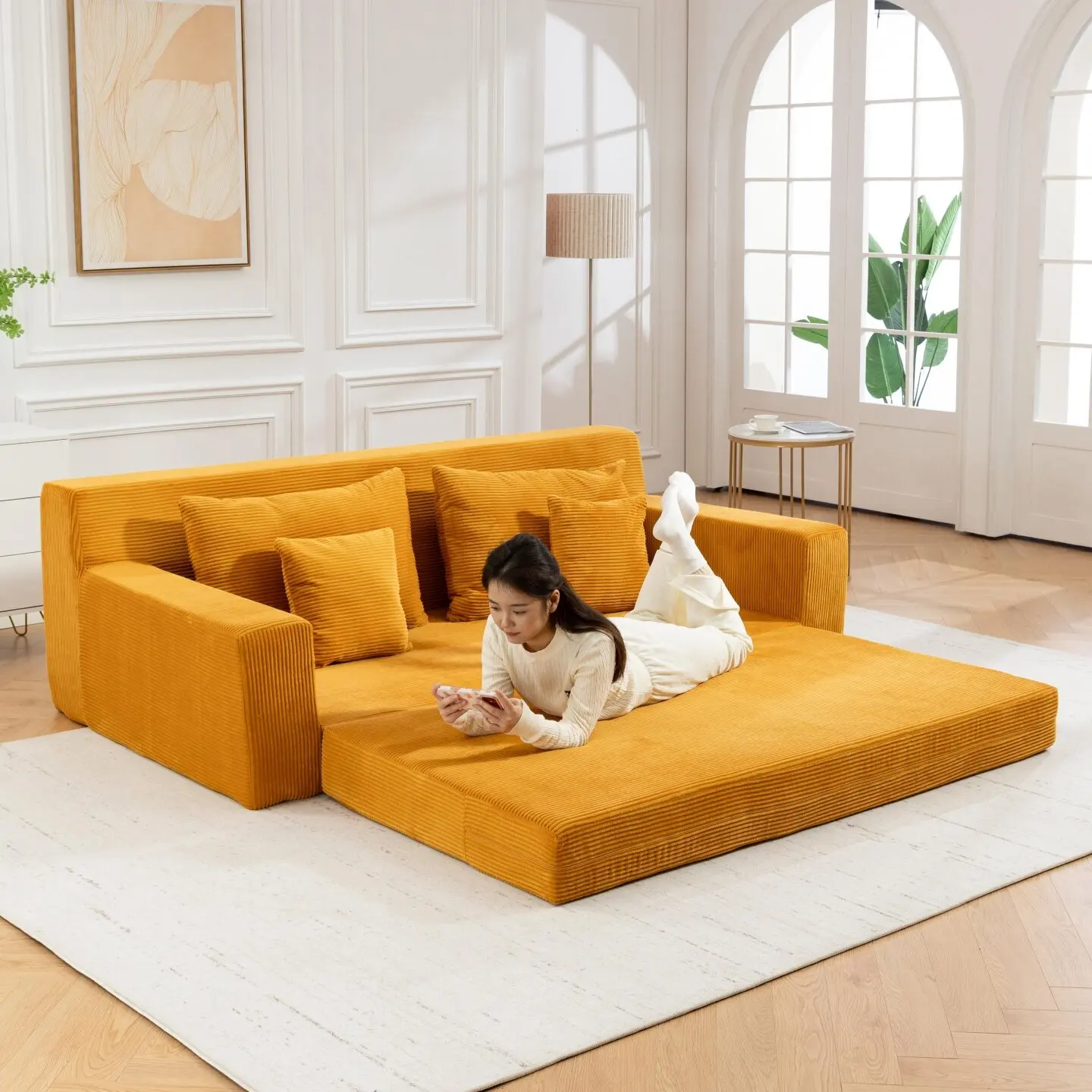 LMM living room folding dual-purpose apartment tatami lazy leisure sofa