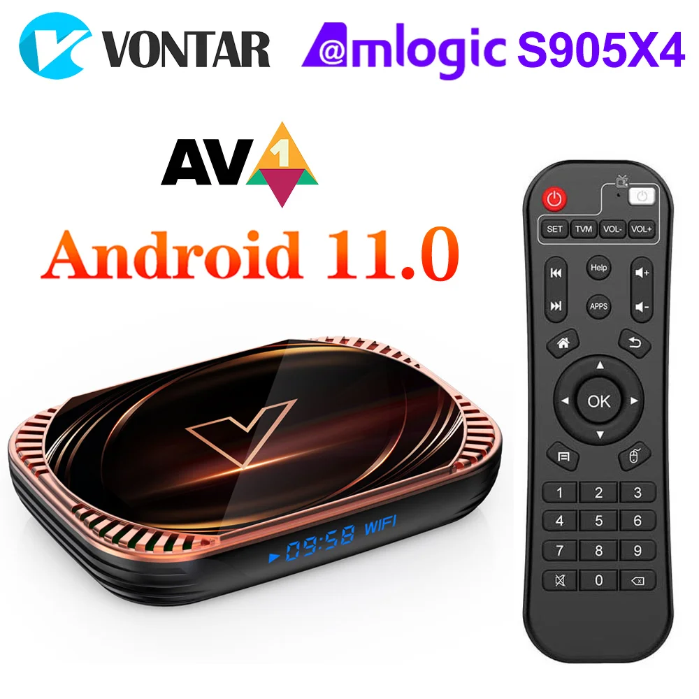VONTAR X4 Amlogic S905X4 Smart TV Box Android 11.0 4GB 32GB 1000M Dual Wifi 4K AV1 Google Media Player ROM 64GB 128G Set Top Box