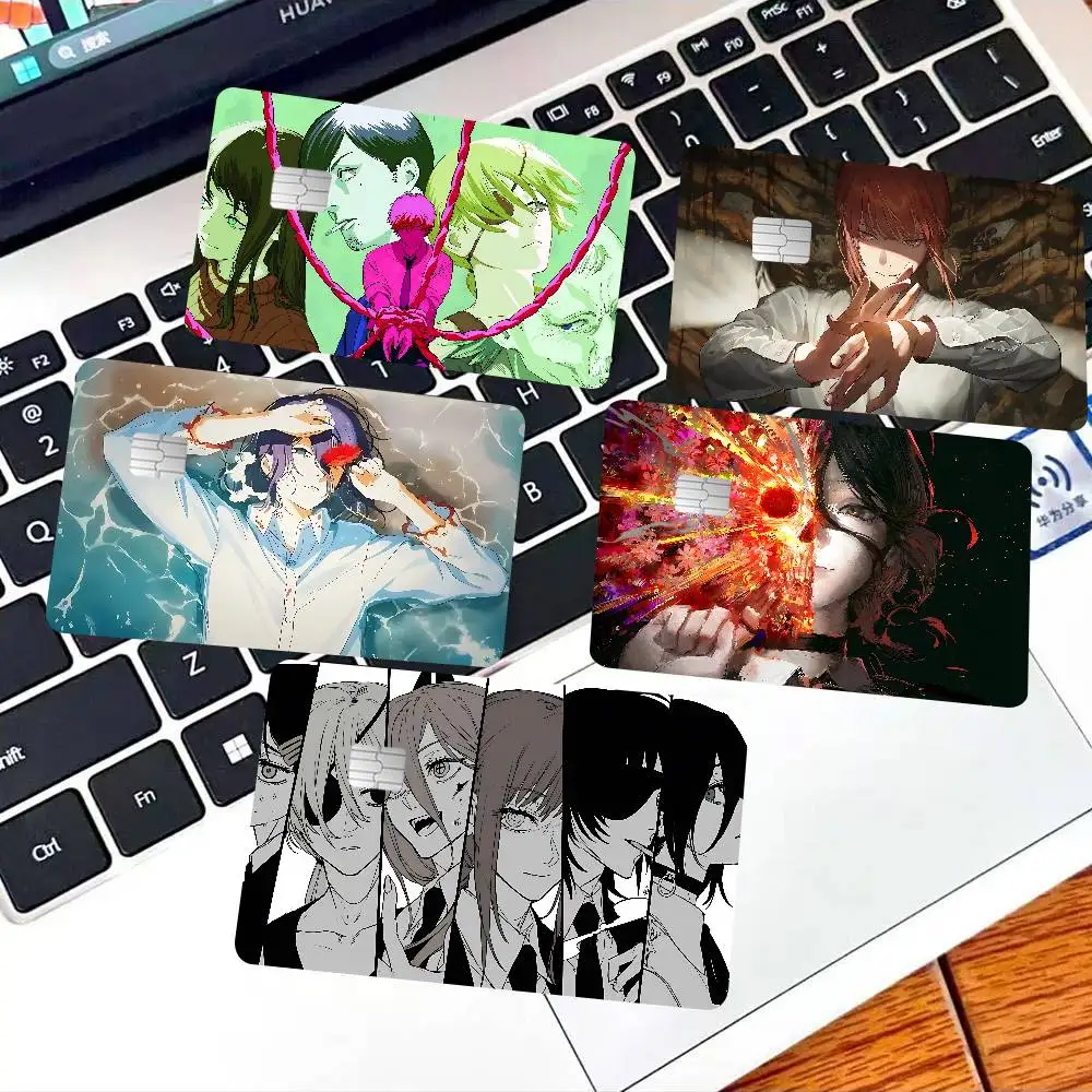Anime Chainsaw Man Anmie Sticker Film Skin Cover for Credit Card Debit Bank Card Front