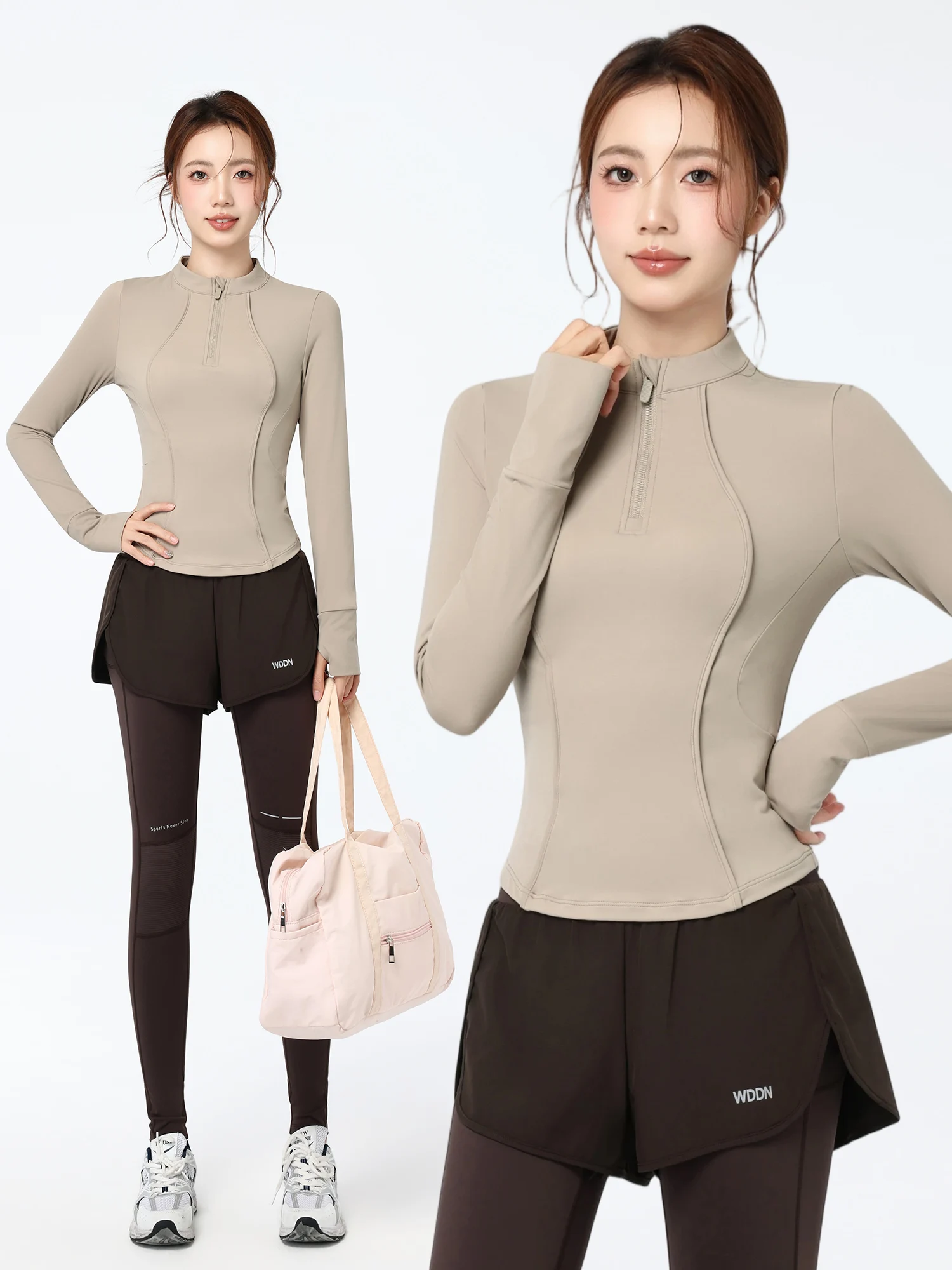 

Женский комплект спортивной одежды Long Sve Oxygen Training Одежда для йоги Qui Dry Fitn Споряджение для бега на открытом воздухе Брюки с высокой талией