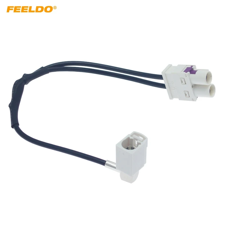 Car 1-Way Female To 2-Way Male FAKRA2-B Radio Antenna Terminals With Amplifier For Volkswagen/Skoda/Audi OEM Head Unit