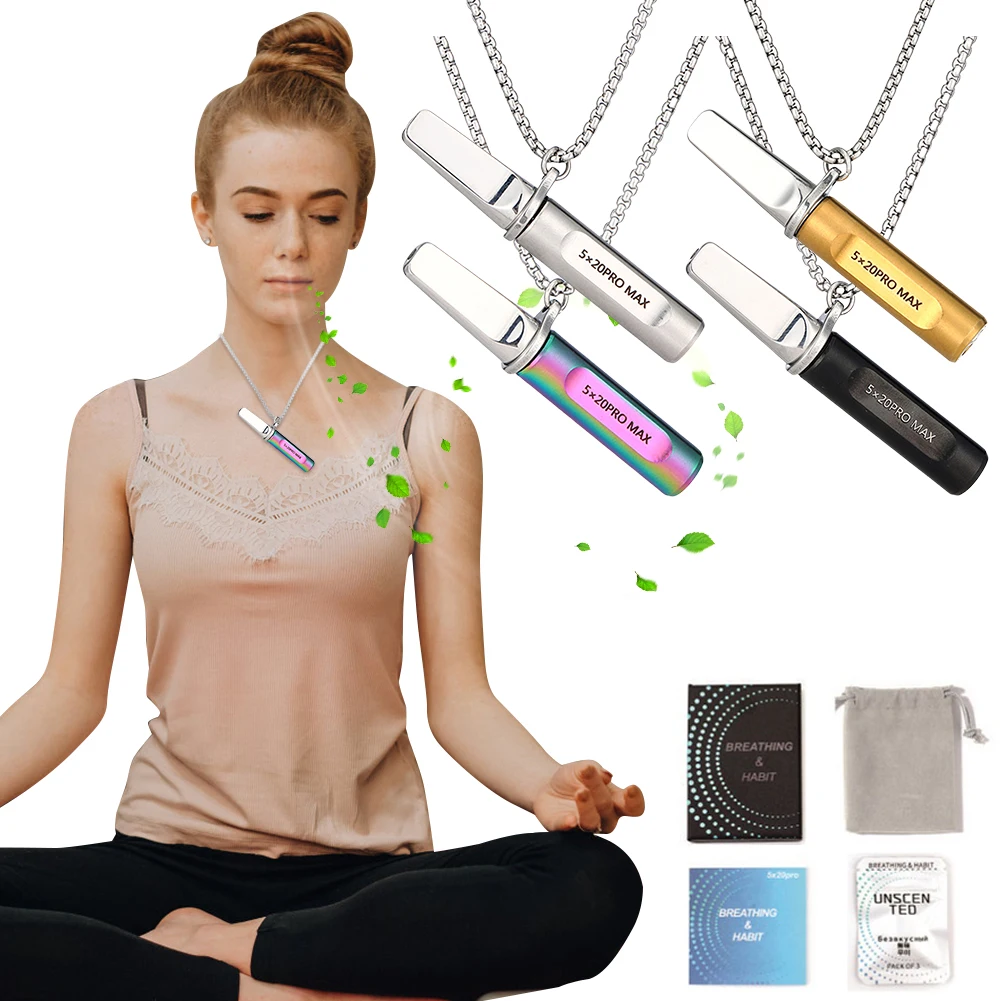 

Ожерелье с дыханием осознанности, снятие тревоги, кулон из нержавеющей стали для естественного спокойного и снятия стресса