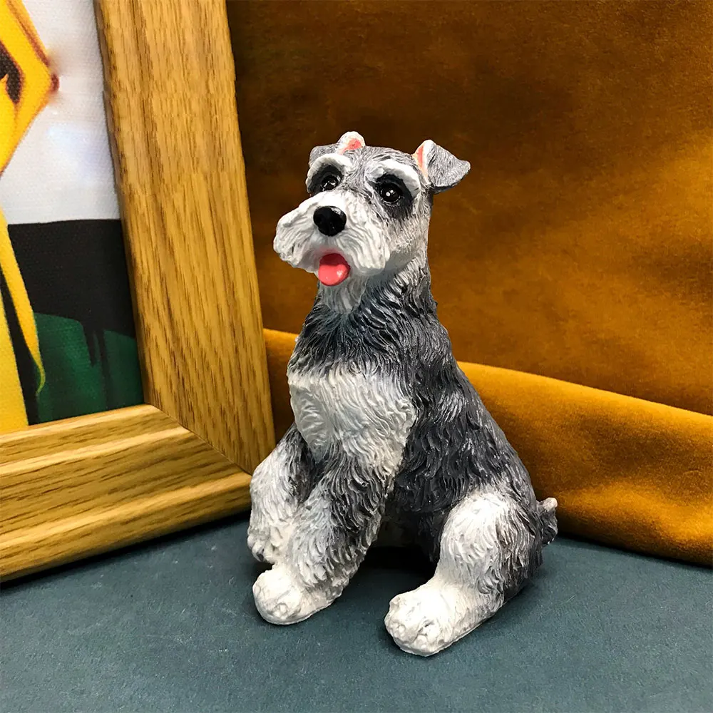 Schnauzer Plaster Silicone Mold 3D Animal Pet Dog Souvenir Crafts DIY Epoxy Resin Mould