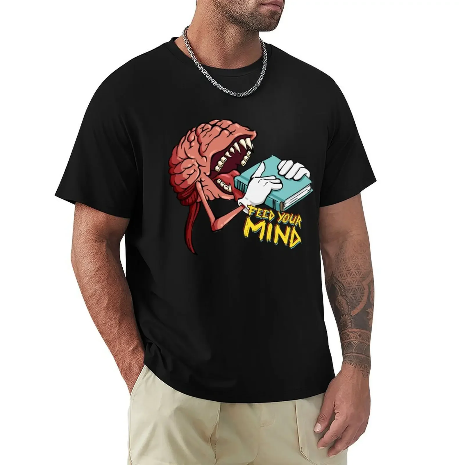 

Feed your mind T-Shirt vintage anime shirt rapper graphic tees black t-shirts for men