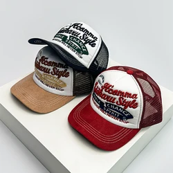 Sombreros de béisbol con bordado de letras Unisex, sombrilla Vintage americana, gorras de camionero personales de moda urbana, gorras transpirables versátiles, nuevas